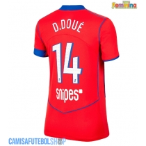 Camisa de time de futebol Paris Saint-Germain Desire Doue #14 Replicas 3º Equipamento Feminina 2025-26 Manga Curta